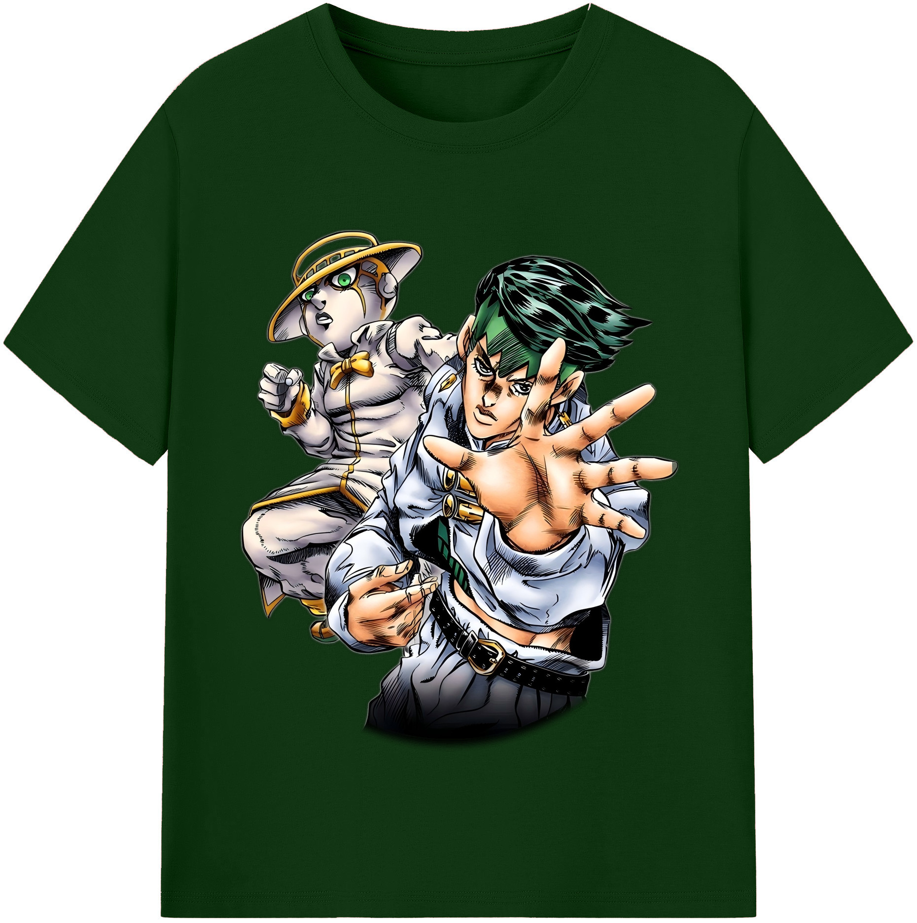 （画像用） ジョジョの奇妙な冒険 岸辺 露伴（きしべ ろはん） JoJo's Bizarre Adventure Rohan Kishibe 綿100％半袖Tシャツ（フロントプリント）